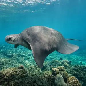 Sea turtle + Stingray